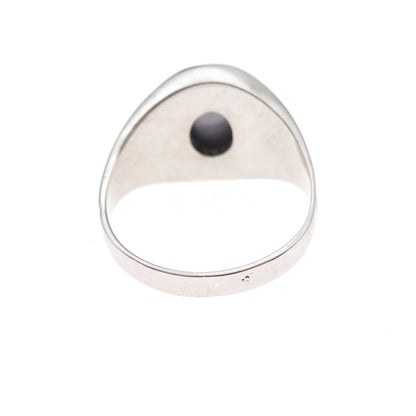 Dason 925 Sterling Silver Vintage Real Diamond & Cat's Eye Ring Size 10
