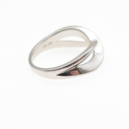 925 Sterling Silver Round-Cut C Z Crisscross Ring Size 7.25