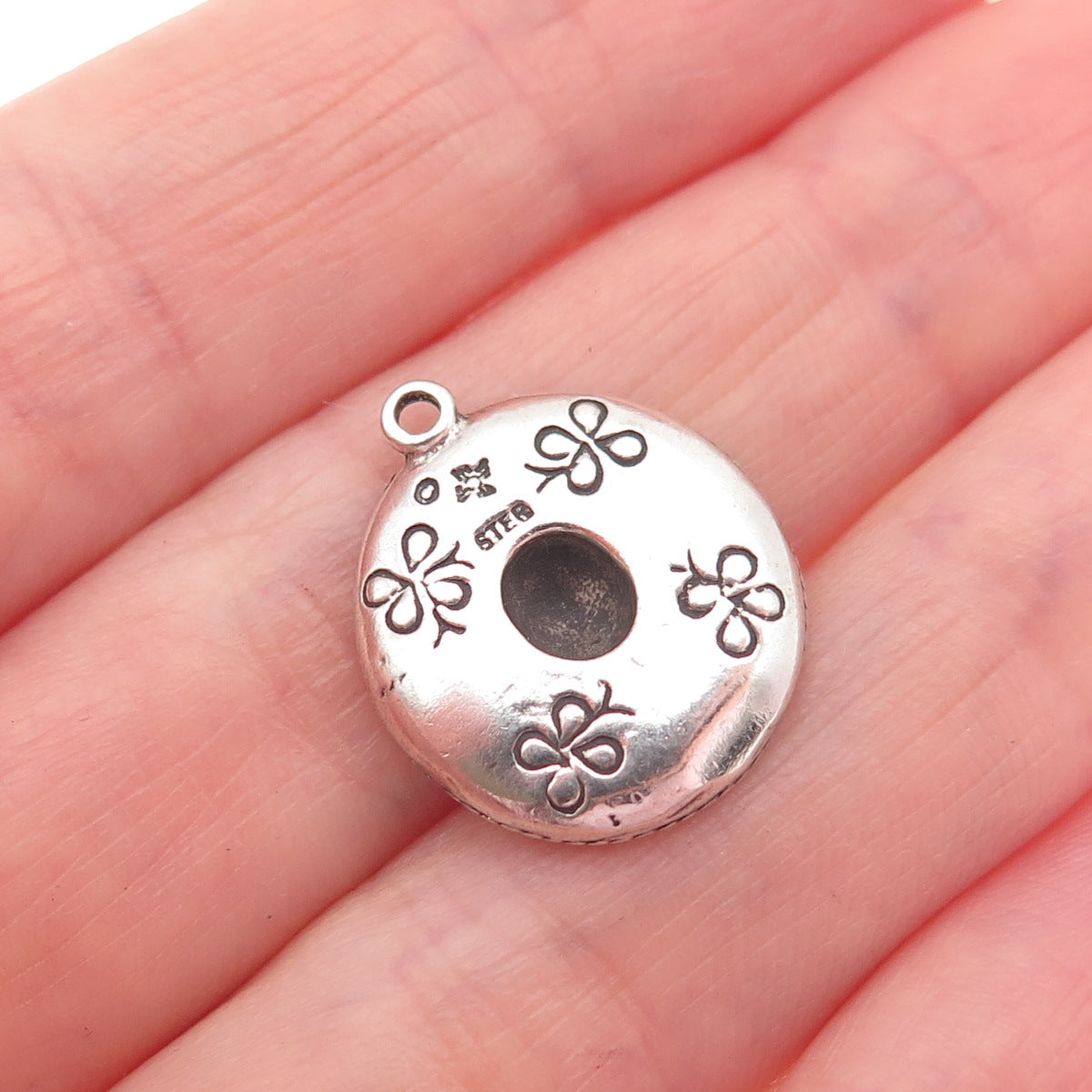 SUNWEST 925 Sterling Silver Vintage Cowboy Hat Oxidized 3D Mini Charm Pendant