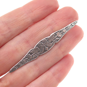 Lisa Lee Creations 925 Sterling Silver Vintage Bird Couple Oxidized Pin Brooch