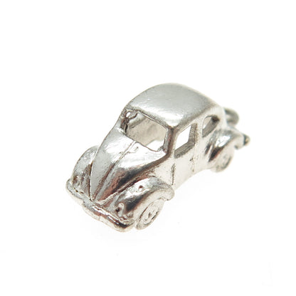 925 Sterling Silver Vintage Beetle Car Retro Charm Pendant