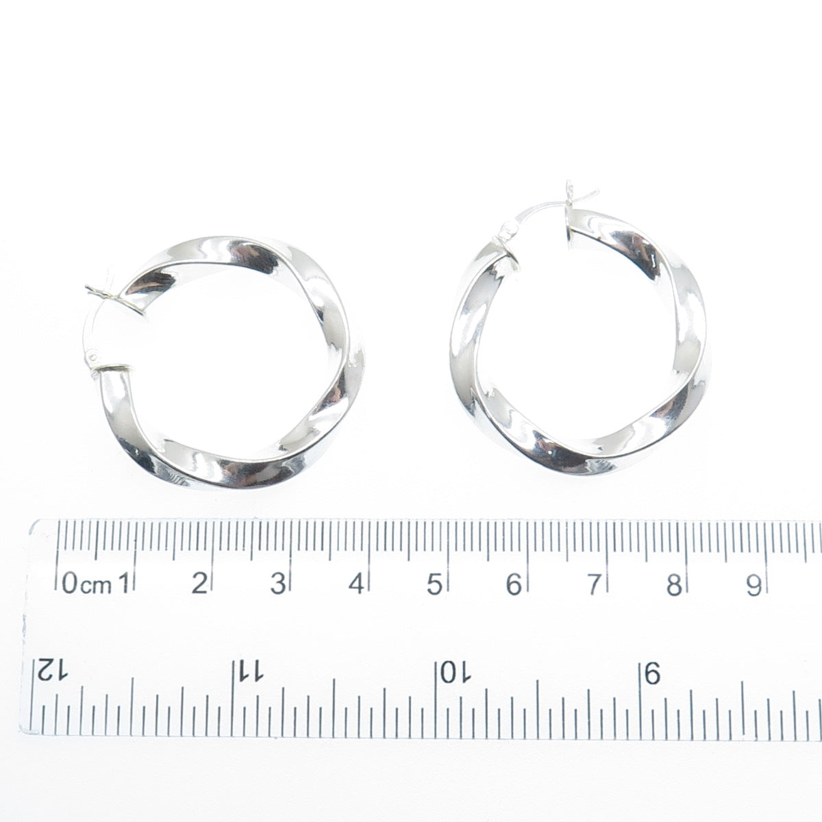925 Sterling Silver 35mm Twisted Hoop Earrings