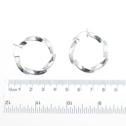 925 Sterling Silver 35mm Twisted Hoop Earrings