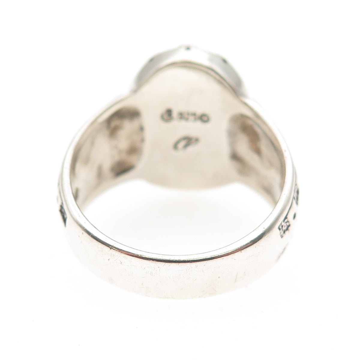 Carolyn Pollack 925 Sterling Vintage Milky Aquamarine Snowflake Ring Size 9.25