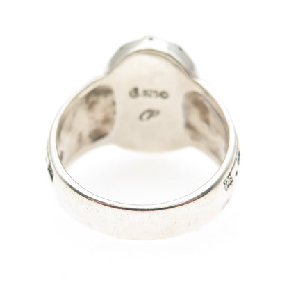 Carolyn Pollack 925 Sterling Vintage Milky Aquamarine Snowflake Ring Size 9.25