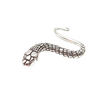 925 Sterling Silver Vintage Snake Oxidized Slide Charm Pendant