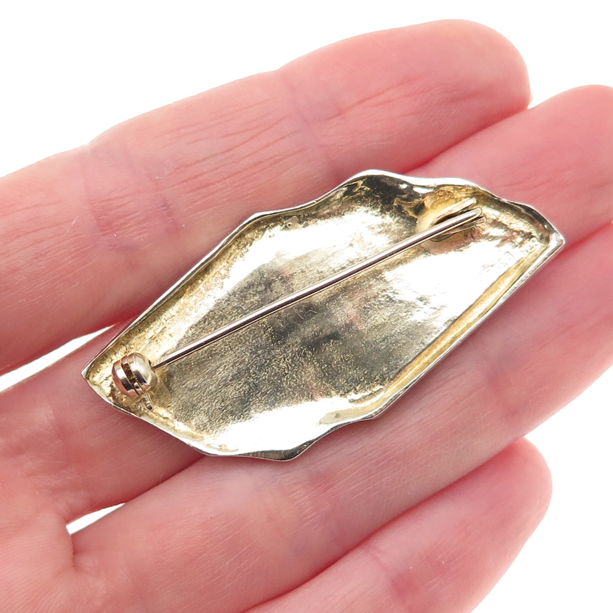 835 Silver Gold Plated Vintage Roman Frieze Pin Brooch