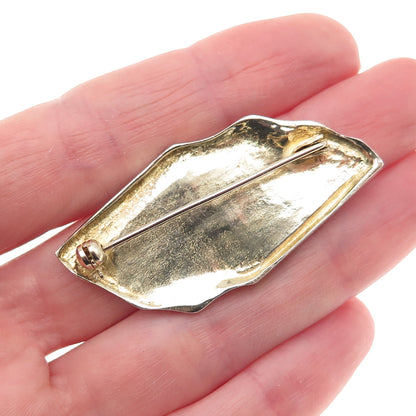 835 Silver Gold Plated Vintage Roman Frieze Pin Brooch