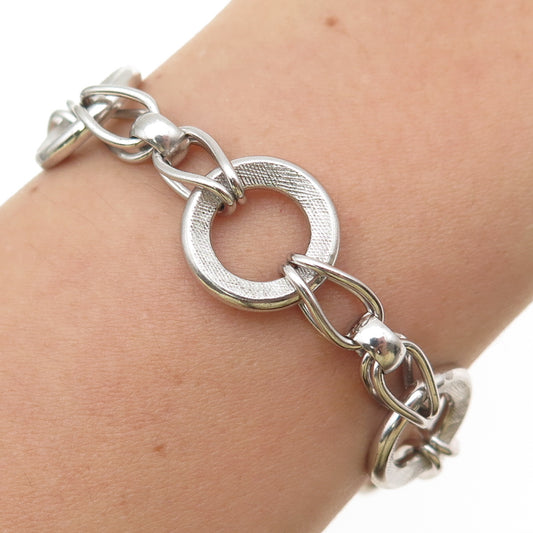 A&Z HAYWARD 925 Sterling Silver Vintage Interlocked Circle Link Bracelet 7.5"