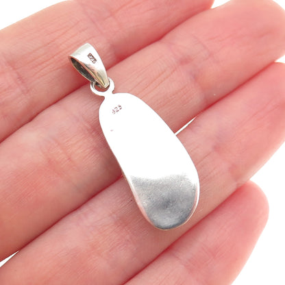 925 Sterling Silver Vintage Flip Flop Oxidized 3D Charm Pendant
