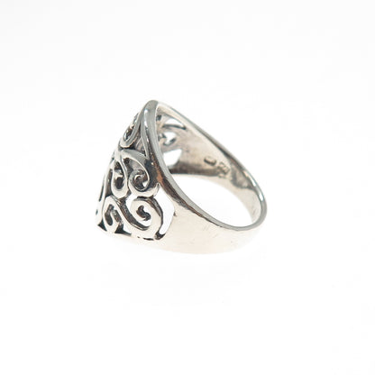 CHARLES WINSTON 925 Sterling Silver Vintage Modernist Swirl Ring Size 6