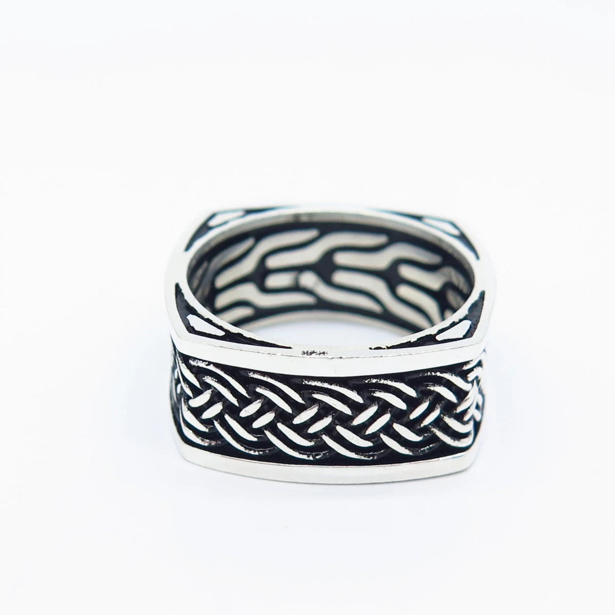 925 Sterling Silver Vintage Braided Band Ring Size 8.75