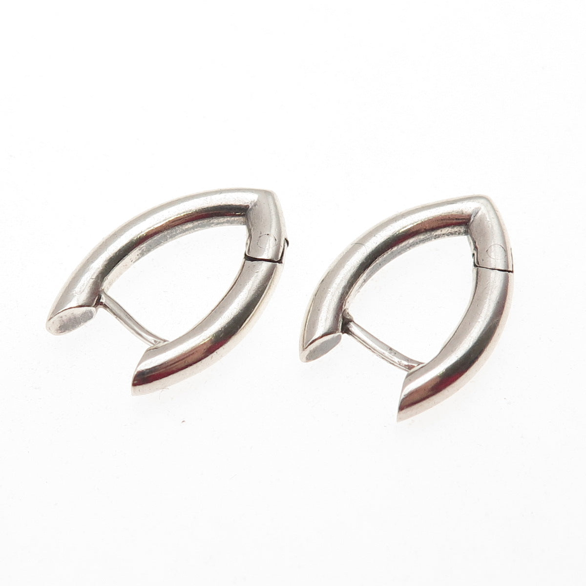925 Sterling Silver Vintage Modernist Hoop Earrings