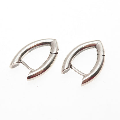 925 Sterling Silver Vintage Modernist Hoop Earrings