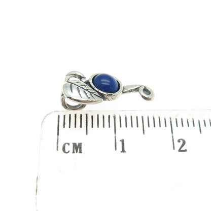 CAROLYN POLLACK Old Pawn Sterling Silver Vintage Real Lapis Floral Mini Pendant