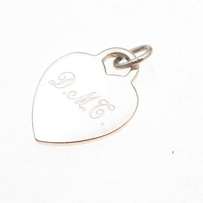 Tiffany & Co. 925 Sterling Silver Vintage Engraved Heart Tag Charm Pendant