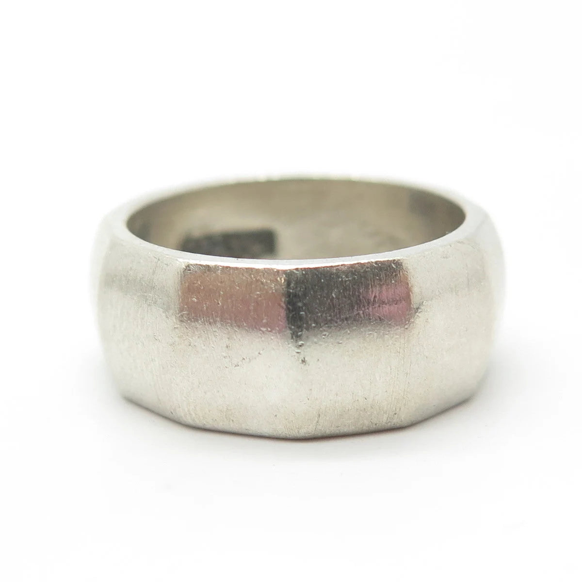 925 Sterling Silver Vintage Modernist Band Ring Size 7.75