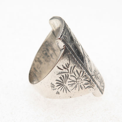 925 Sterling Silver Antique 1947 Korea Engraved Albert Name Ring Size 9