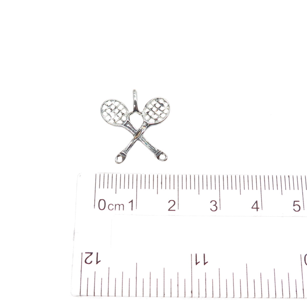 LISA LEE CREATIONS 925 Sterling Silver Vintage Tennis Rackets Minimalist Pendant