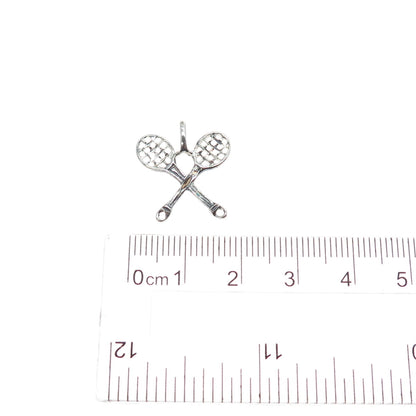 LISA LEE CREATIONS 925 Sterling Silver Vintage Tennis Rackets Minimalist Pendant
