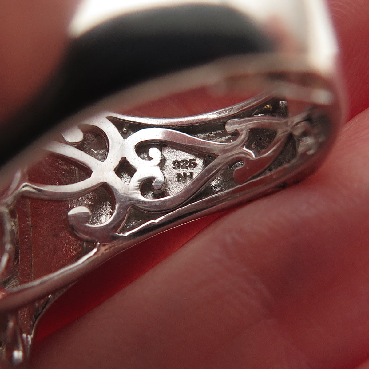 MICHAEL VALITUTTI Gems En Vogue 925 Sterling MOP Coral Lady Cameo Ring Size 8.25