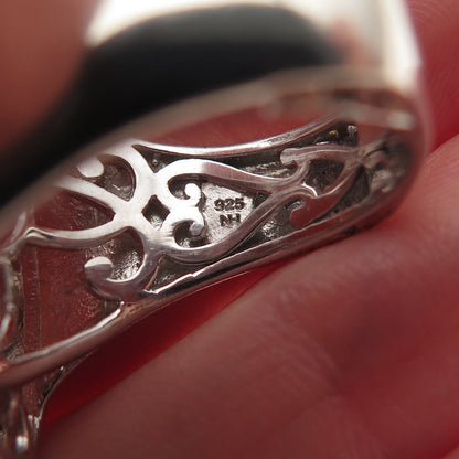 MICHAEL VALITUTTI Gems En Vogue 925 Sterling MOP Coral Lady Cameo Ring Size 8.25