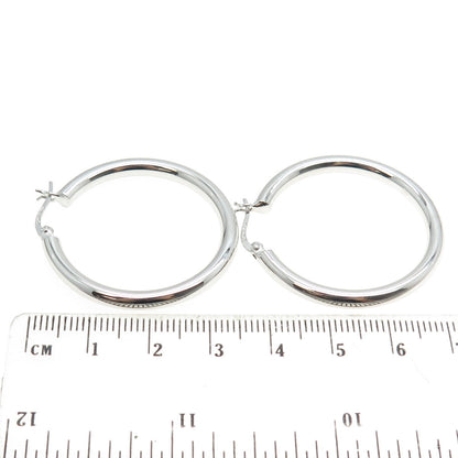 925 Sterling Silver Tube Hoop Earrings