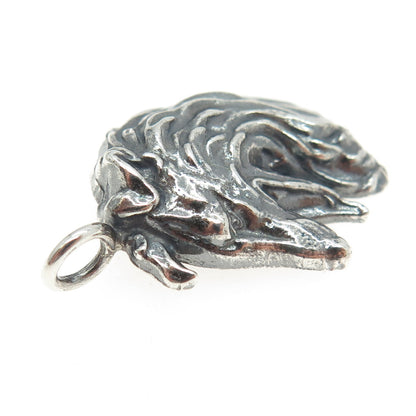 925 Sterling Silver Vintage Collie Dog Oxidized Charm Pendant