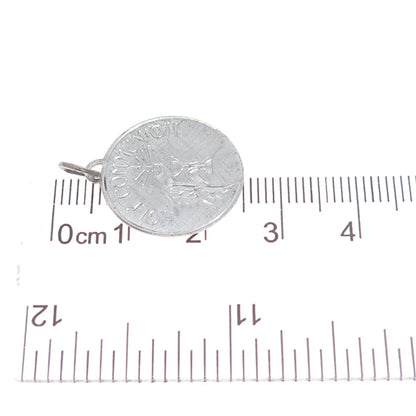 BEAU 925 Sterling Silver Vintage Holy Communion Religious Charm Pendant