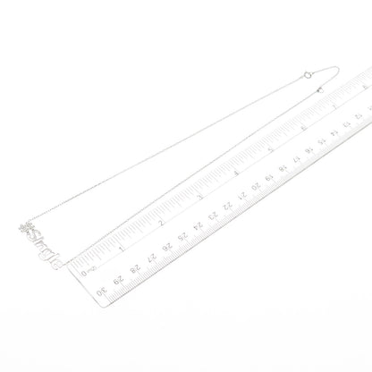 925 Sterling Silver Round-Cut C Z #Smile Cable Chain Necklace 16-18"