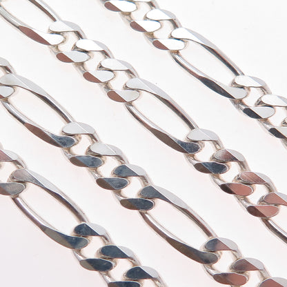 925 Sterling Silver Vintage Figaro Chain Necklace 20"