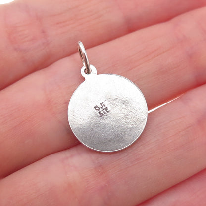925 Sterling Silver Vintage 1967 Expo Friendship Oxidized Charm Pendant