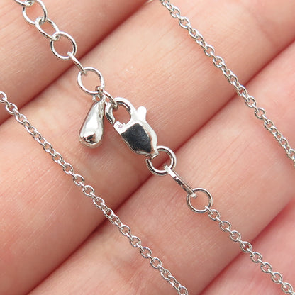 925 Sterling Silver Multi-Cut C Z Horse Bit Stirrup Cable Chain Necklace 16-18"