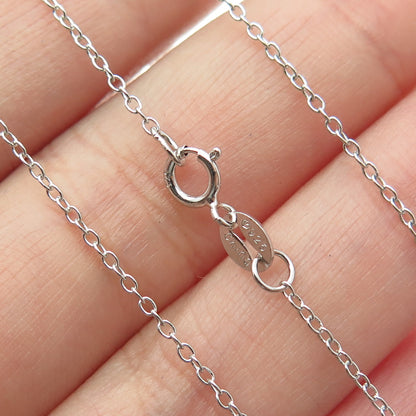 925 Sterling Silver Badger Round Tag Cable Chain Necklace 18"