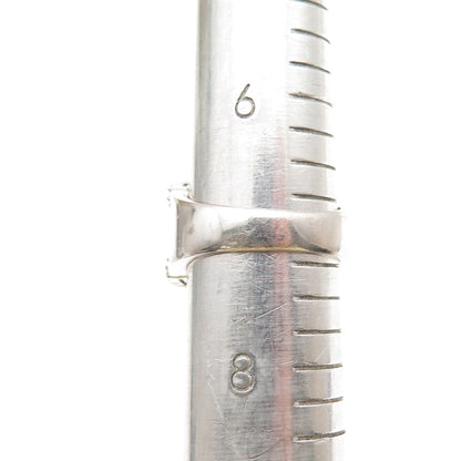 ESPO Joseph Esposito 925 Sterling Silver 2-Tone C Z Hammered Ring Size 7.25