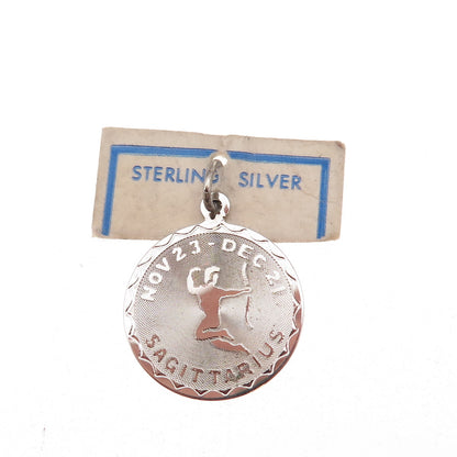 Spencer 925 Sterling Silver Vintage Sagittarius Zodiac Sign Charm Pendant