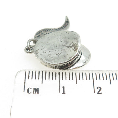 PACIFIC JEWELRY 925 Sterling Silver Vintage Virginia Beach Mariner's Cap Pendant