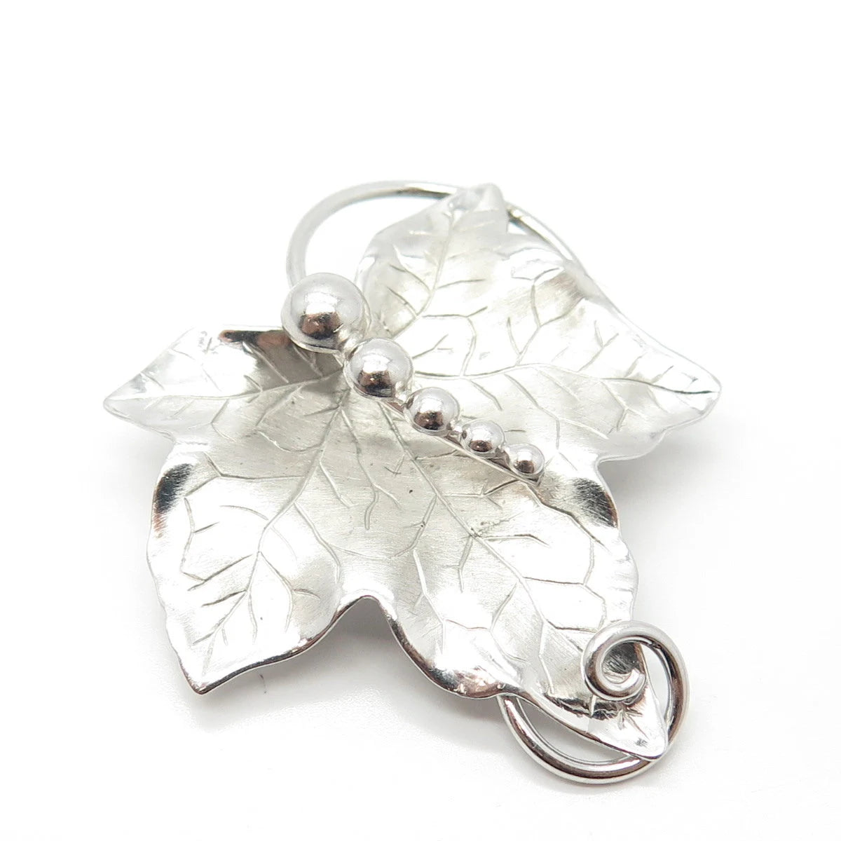 925 Sterling Silver Vintage Carl Art Grape Leaf Pin Brooch