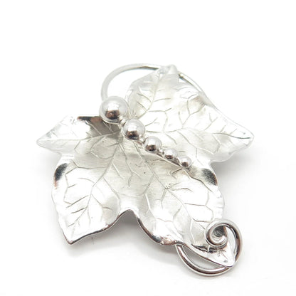 925 Sterling Silver Vintage Carl Art Grape Leaf Pin Brooch