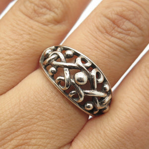 925 Sterling Silver Vintage Celtic Love Knot Dome Ring Size 7.75