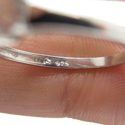 925 Sterling Silver Round-Cut Shaped C Z Engagement Ring Size 7.25