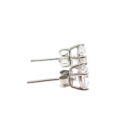 DBJ DEE BERKLE 925 Sterling Silver Round-Cut C Z Stud Earrings