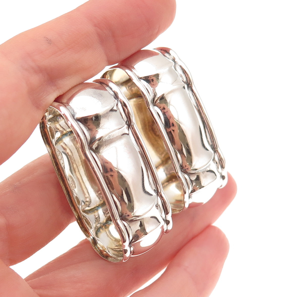 830 Silver Antique Art Deco SET of 2 Napkin Rings