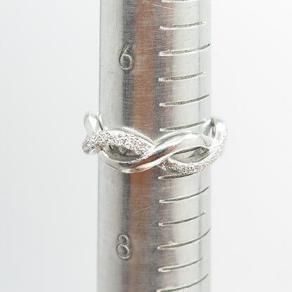 925 Sterling Silver All Around Infinity Link Band Ring Size 7.25