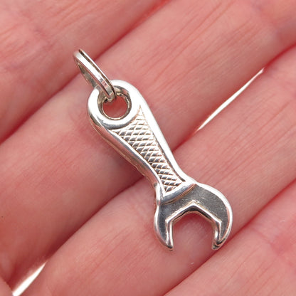 925 Sterling Silver Vintage Wrench Charm Pendant