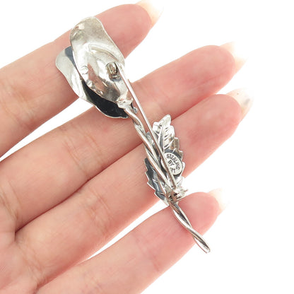 JEWELART 925 Sterling Silver Vintage Flower Pin Brooch