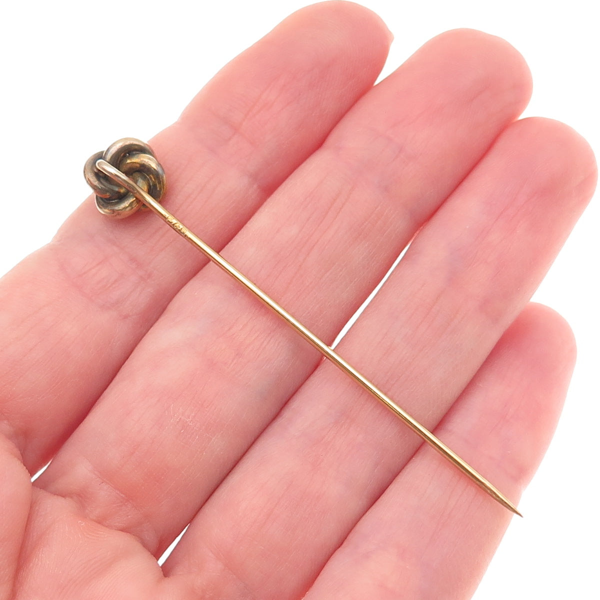 Theo W. Foster & Bro. Co. Gold Filled Antique Art Deco Twisted Knot Lapel Pin