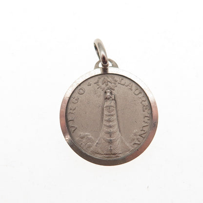 800 Silver Vintage Italy Our Lady of Loreto Mini Charm Pendant