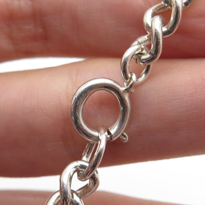 W.J. SUTTON 925 Sterling Silver Vintage 1970 Birmingham Curb Link Bracelet 7.25"