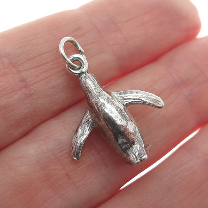 925 Sterling Silver Vintage Penguin Minimalist 3D Charm Pendant